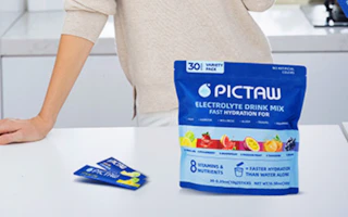 a pack of electrolyte drink mix on a table 