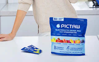 a pack of electrolyte drink mix on a table
