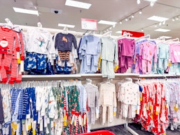 carter's toddler pajamas sitting on a target shelf