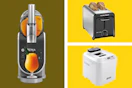 a collage of kitchen appliances
