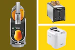 a collage of kitchen appliances