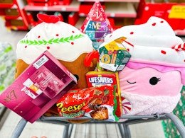 shopping cart with seasonal items