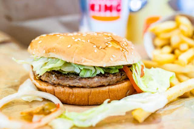 Hamburger Day Deals (May 28): Free BK Burger, $0.01 Wendy's Jr. Bacon Cheeseburgers card image
