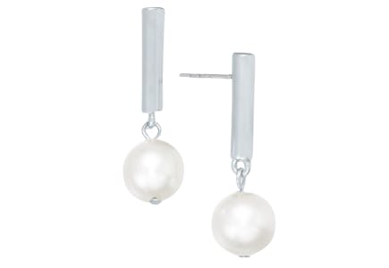 On 34th Pearl Earrings