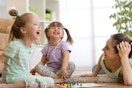 Children playing a board game