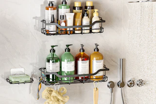 caddy holding shower products