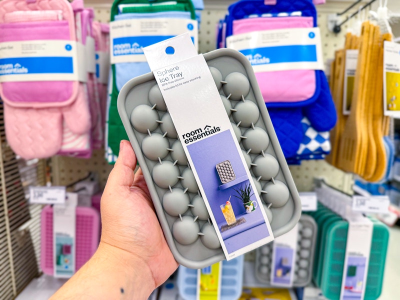 hand holding room essentials ice cube tray