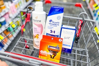 shopping cart with pantene, gillette, secret, head & shoulders