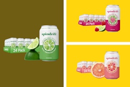 packs of Spindrift sparkling water