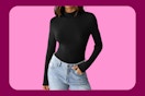 woman wearing black mock turtleneck on KCL template