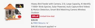 bird feeder Amazon receipt