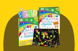 2 Pack Rainbow Scratch Set with scratchers, stencils, and books