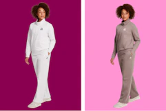 2 reebok sweatpants side by side