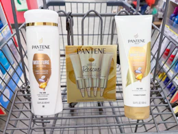 pantene hair care items in walgreens cart