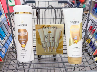 pantene hair care items in walgreens cart