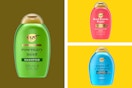 bottles of shampoo and conditioner in a collage 
