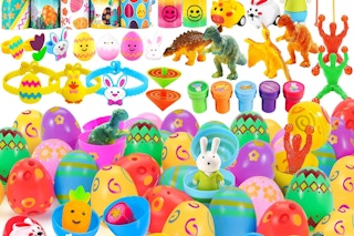 45 Plastic Easters Egg+55 Easter Egg Fillers Toys, Easter Eggs Filled, Easter Basket Stuffers