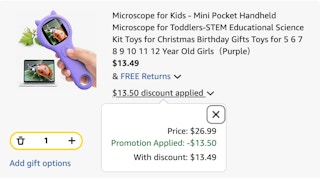 microscope Amazon receipt