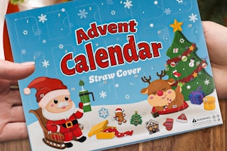 an advent calendar with straw covers
