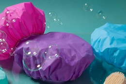 goody shower caps in bubbles
