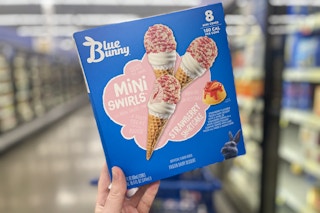 meijer hand holding blue bunny mini swirls