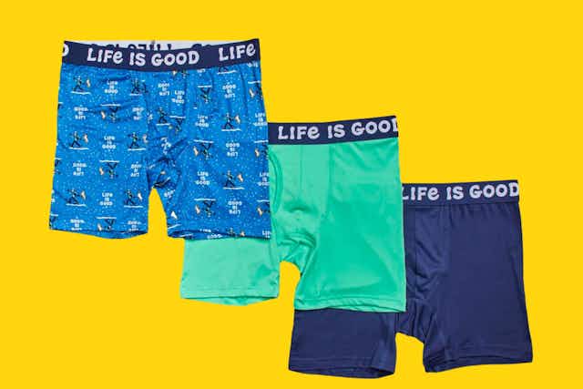 Get 2 Packs of Life Is Good Super Soft Boxer Briefs for Just $20 at Proozy card image
