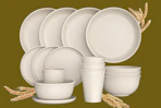 Stock image of the GPED 48 Pcs Wheat Straw Dinnerware Set