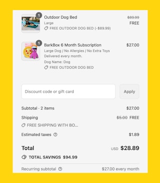 BarkBox Fine Print Dog Bed