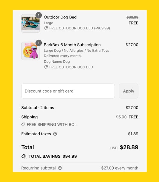 BarkBox Fine Print Dog Bed
