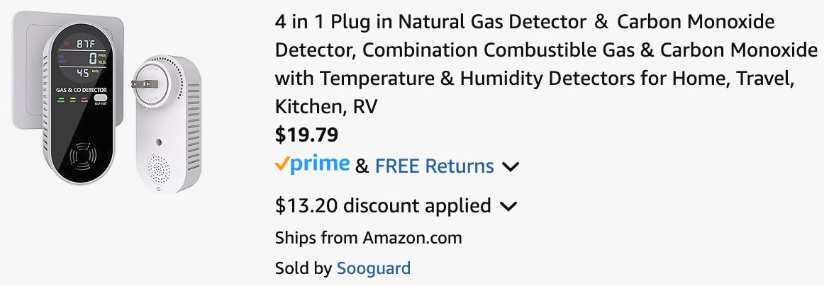 carbon monoxide cart ending in $19.79