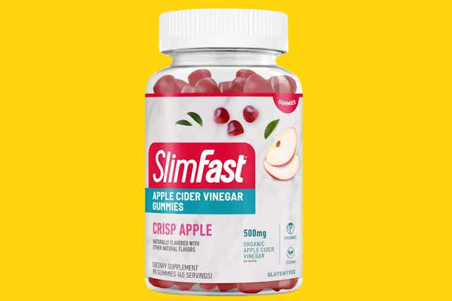 SlimFast Apple Cider Vinegar Gummies 90-Count, as Low as $9 on Amazon card image