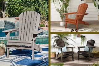 collage of wood Adirondack Chairs
