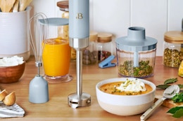 light blue immersion blender set