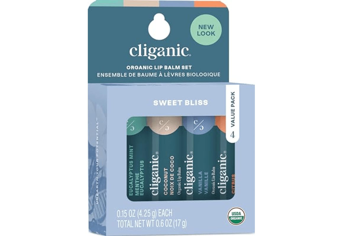 Cliganic Organic Lip Balm Set