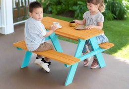 Kids' Wooden Picnic Table, $46 at Target (Reg. $54) card image