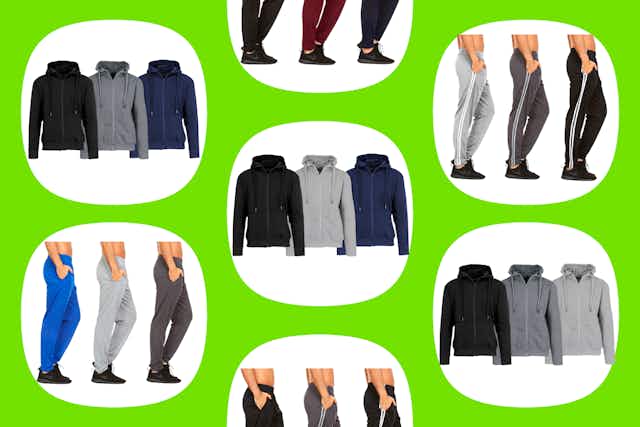 Men's Active Joggers or Full-Zip Hoodie 3-Packs, $29.99 Shipped card image