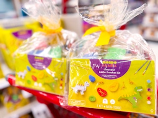 two Mondo Llama baskets on a red Target cart