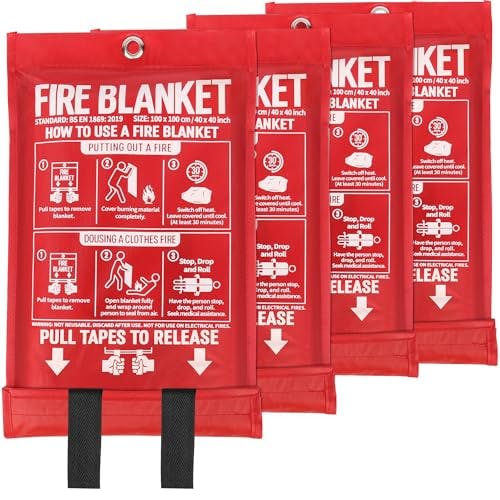 Emergency Fire Blanket 4-Pack