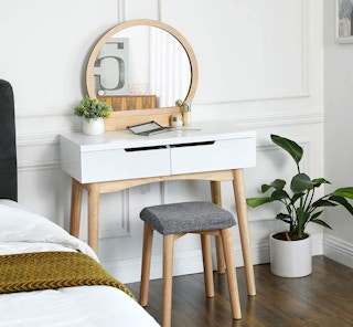 Amazon-vanity-mirror-storage-desk