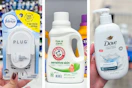 collage with febreze, dove, and arm & hammer products