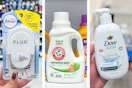 collage with febreze, dove, and arm & hammer products