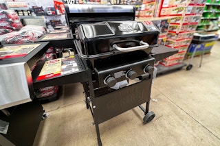 grill set up inside walmart