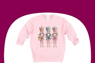 target nutracker sweatshirt on maroon and white background