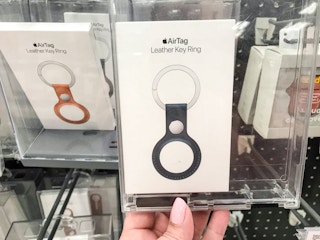 apple airtag leather key ring