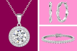 Cate & Chloe Jewelry: Necklace, Earring Hoops & a Tennis Bracelet 