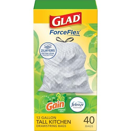 2 Glad ForceFlex Trash Bags