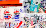 collage with pepsi, stem, and l'oreal products