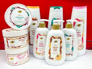 dove holiday treats body and hand wash and scrub on walmart shelf