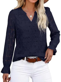 KIRUNDO Women's Eyelet Top