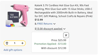 hot glue gun Amazon receipt
